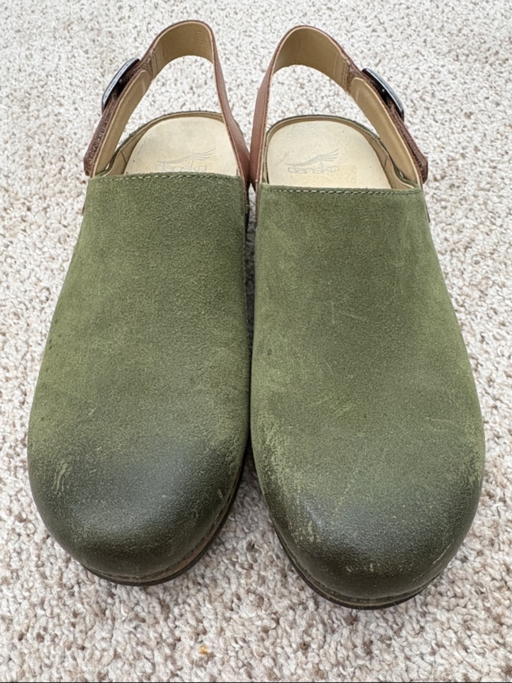 Dansko Merrin Olive Green Burnished Leather Clogs EU Size 39 - Picture 8 of 9